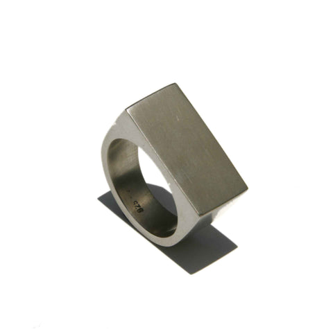 'Cubist' solid silver ring