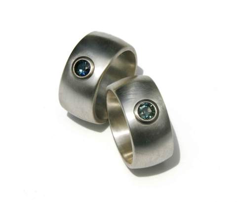 Men's silver ring with Sapphire