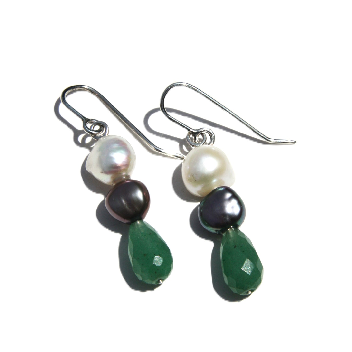 Pearl and green Quartz Earrings