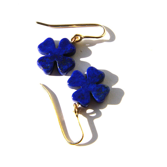 Lapis Lazuli Clover Earrings