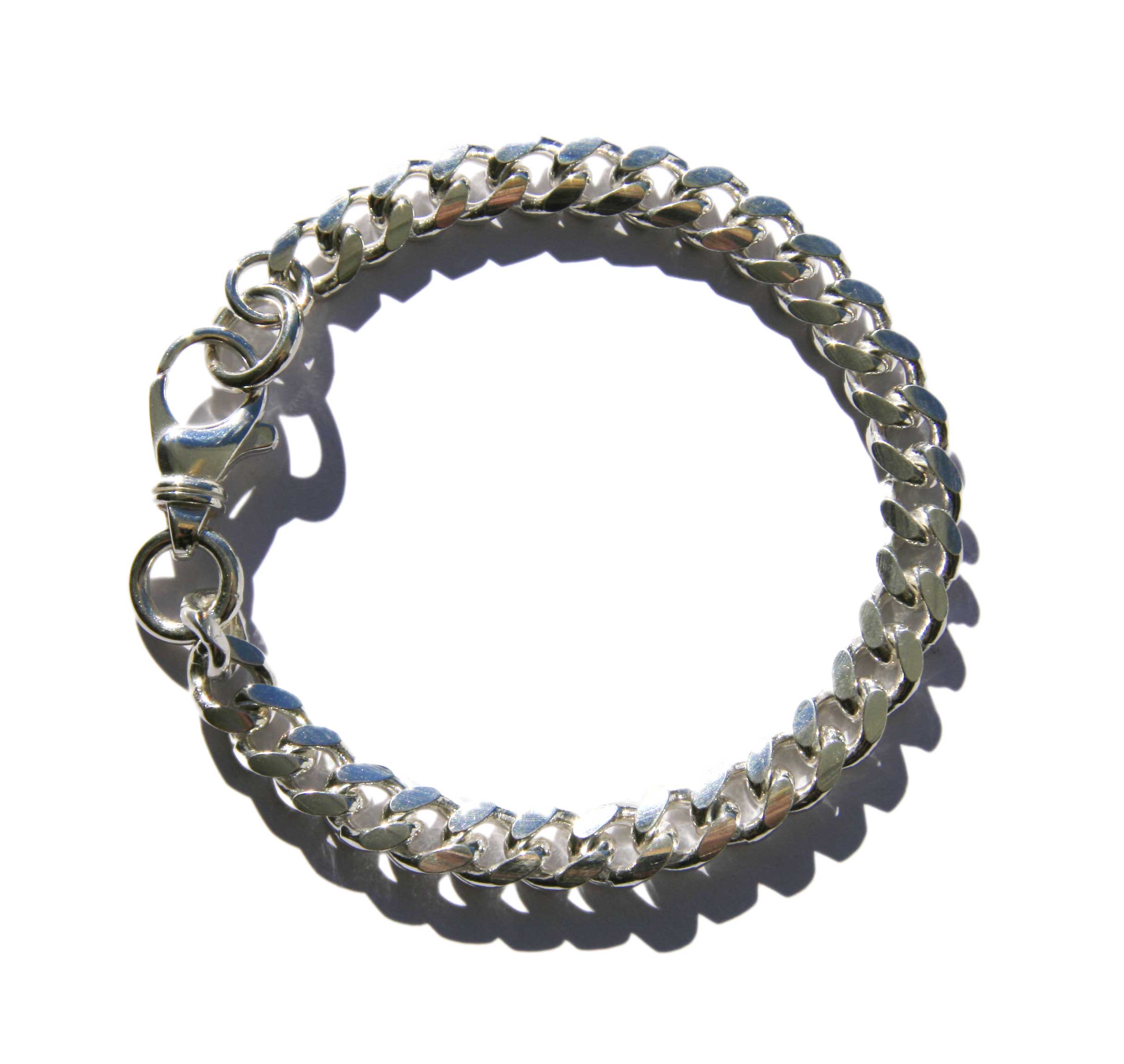 Woman's silver curb chain bracelet
