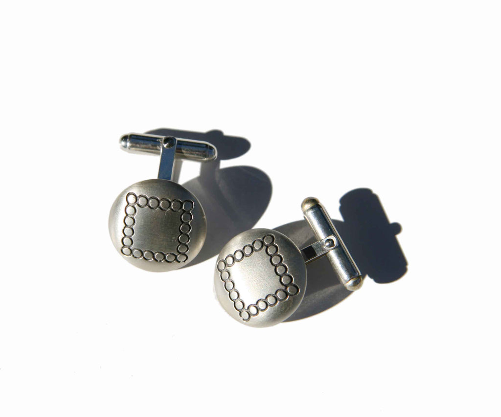 Square circle cuff links