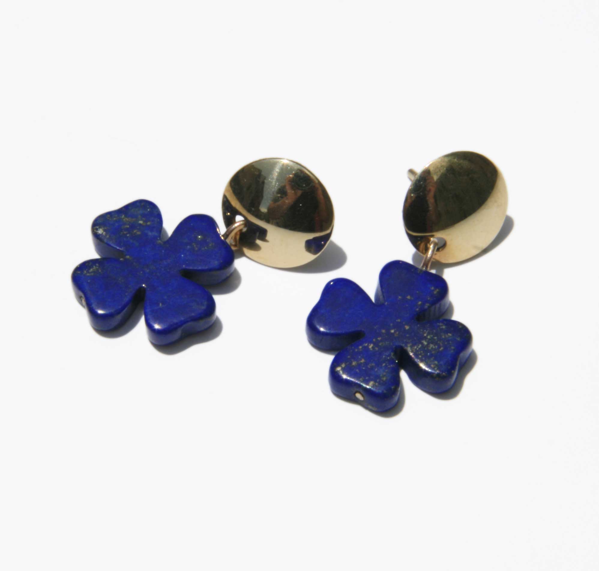 Lapis clover earrings