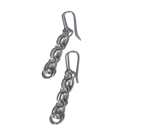 Silver chain earrings