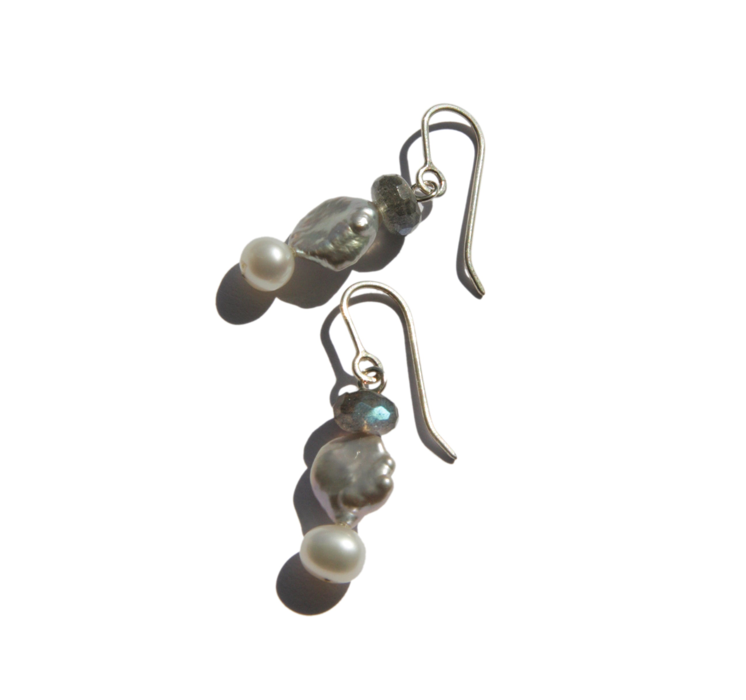 Labradorite pearl earrings