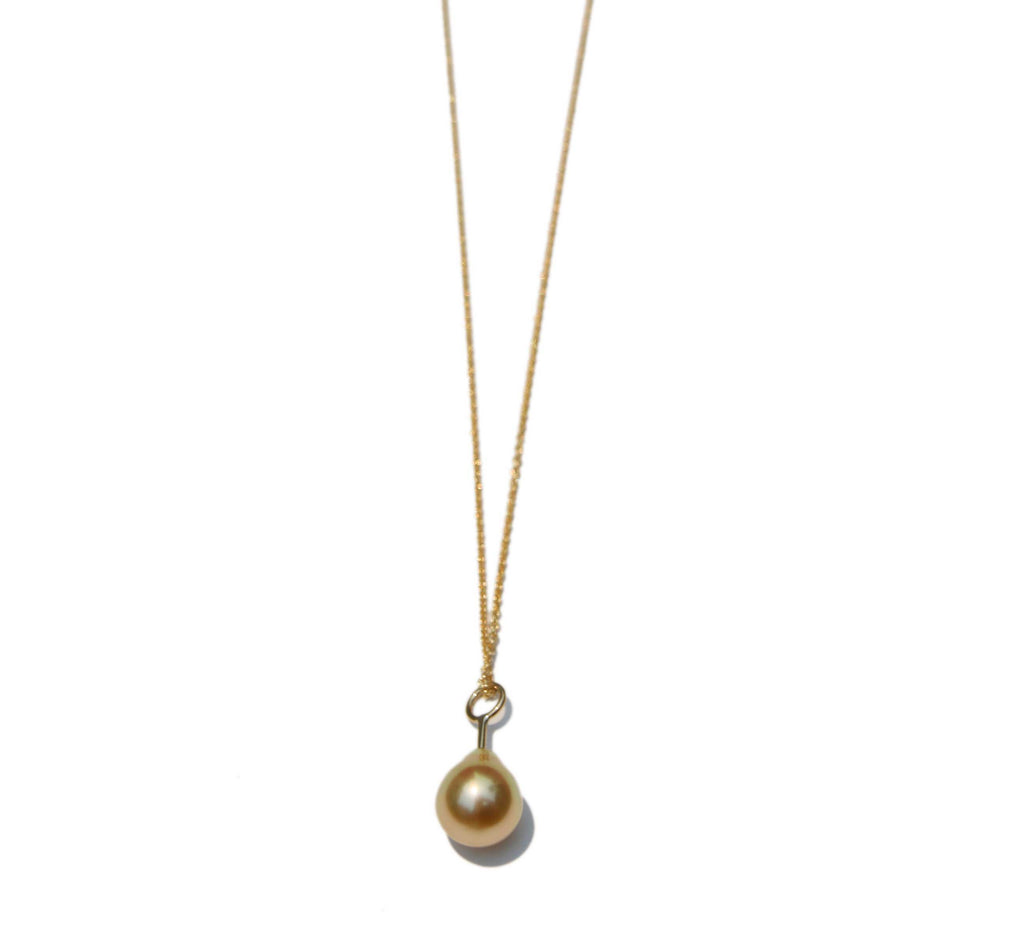 Gold South Sea Pearl Pendant and Chain
