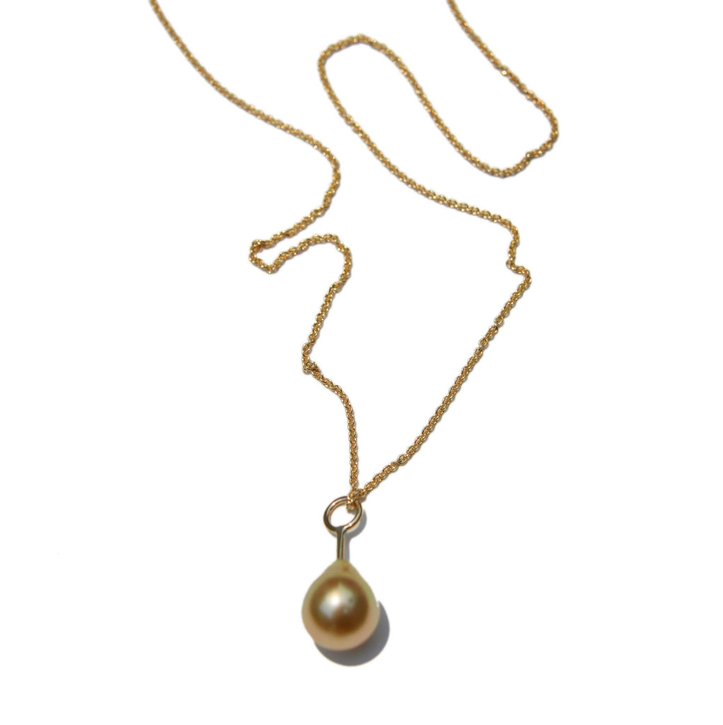 Gold South Sea Pearl Pendant and Chain