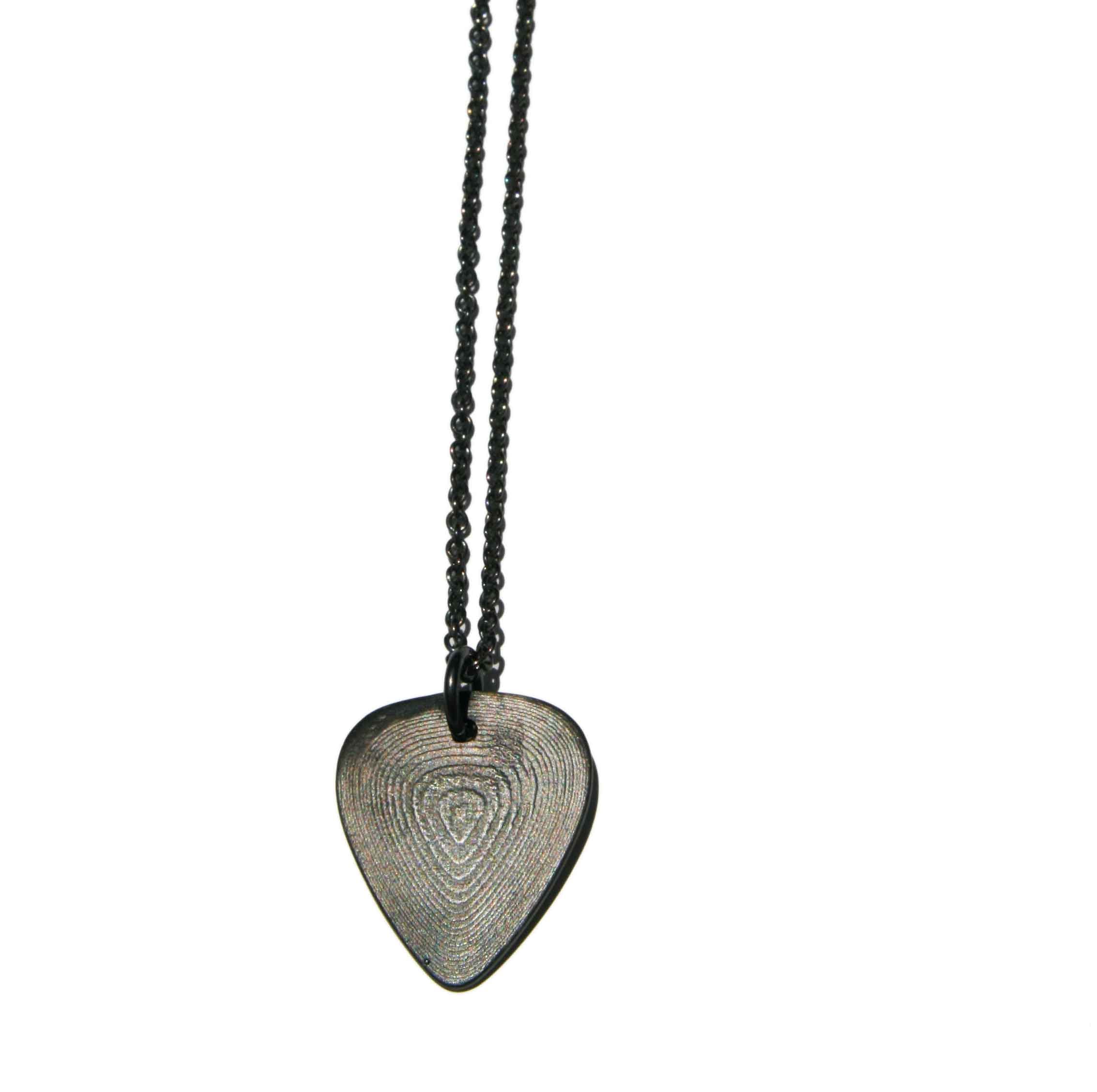 Oxidised silver Plectrum necklace