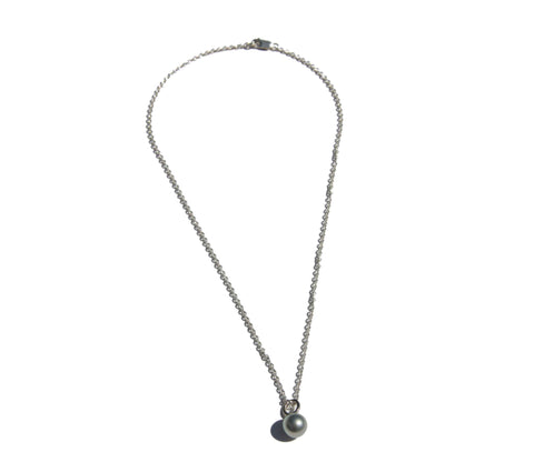 silver tahitian pearl pendant