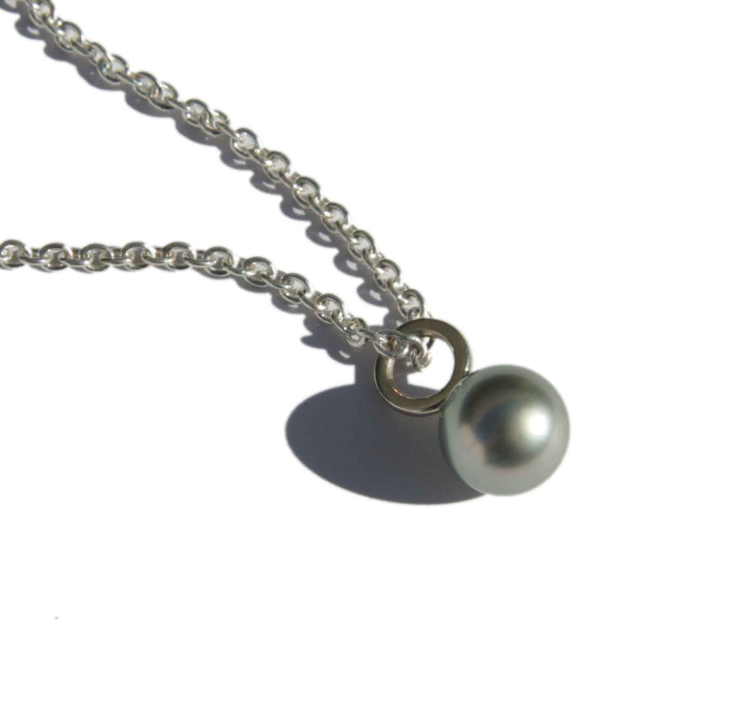 silver tahitian pearl pendant