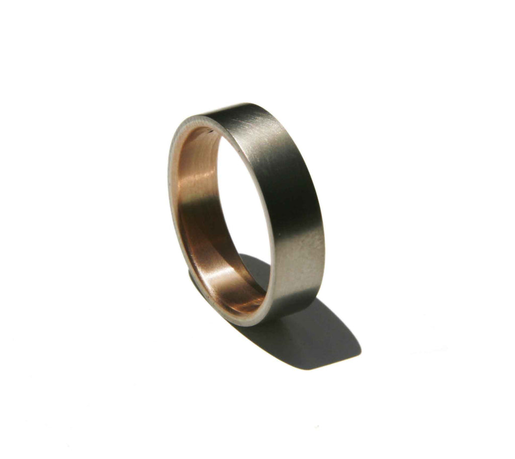 18ct White and Rose Gold Wedding Band