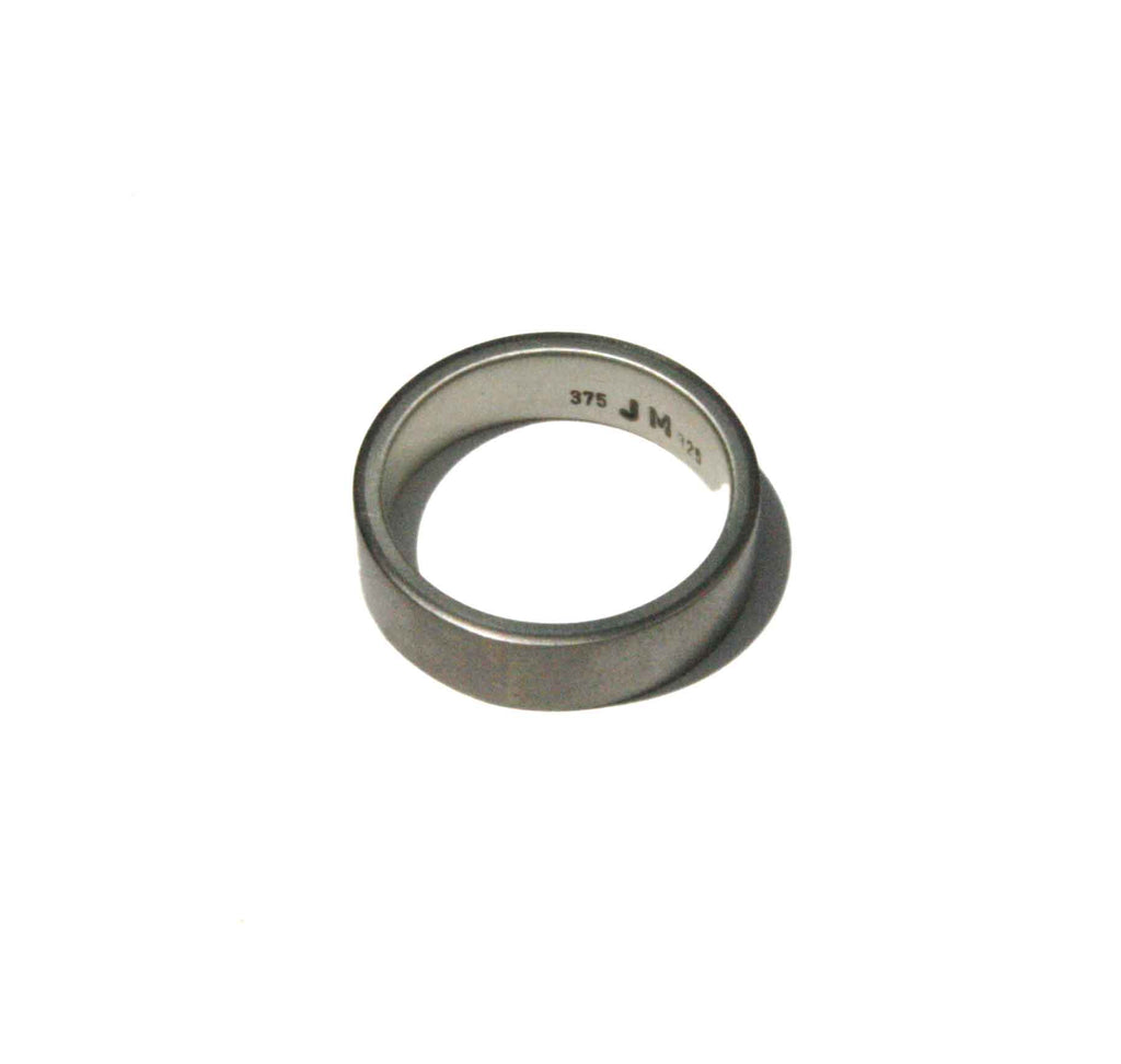 Men's wedding band, white gold and silver